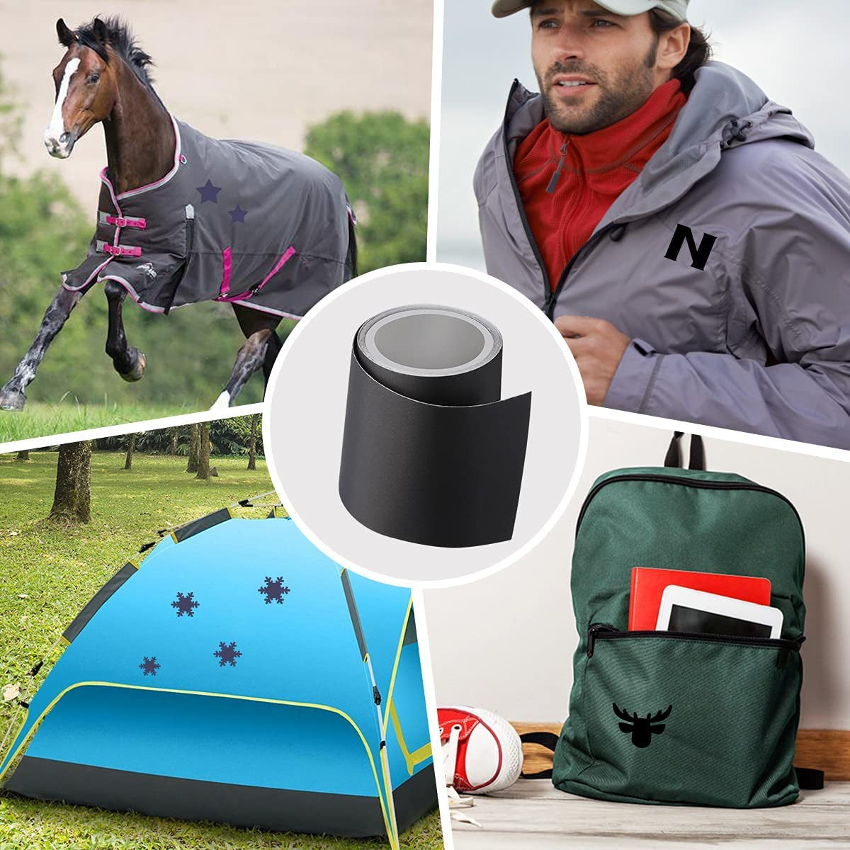 Nylon Repair Patches 3'X79' Self Adhesive Repair Tape Waterproof Fabric Sewing Repair Patches for down Jacket, Tent Clothes, Bag