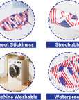 American Flag Heat Transfer Vinyl - 13 Pack 4Th of July Iron on Vinyl Pattern HTV Vinyl 12×10Inch, White HTV & Patriotic Navy Blue for Independence Day HTV Vinyl