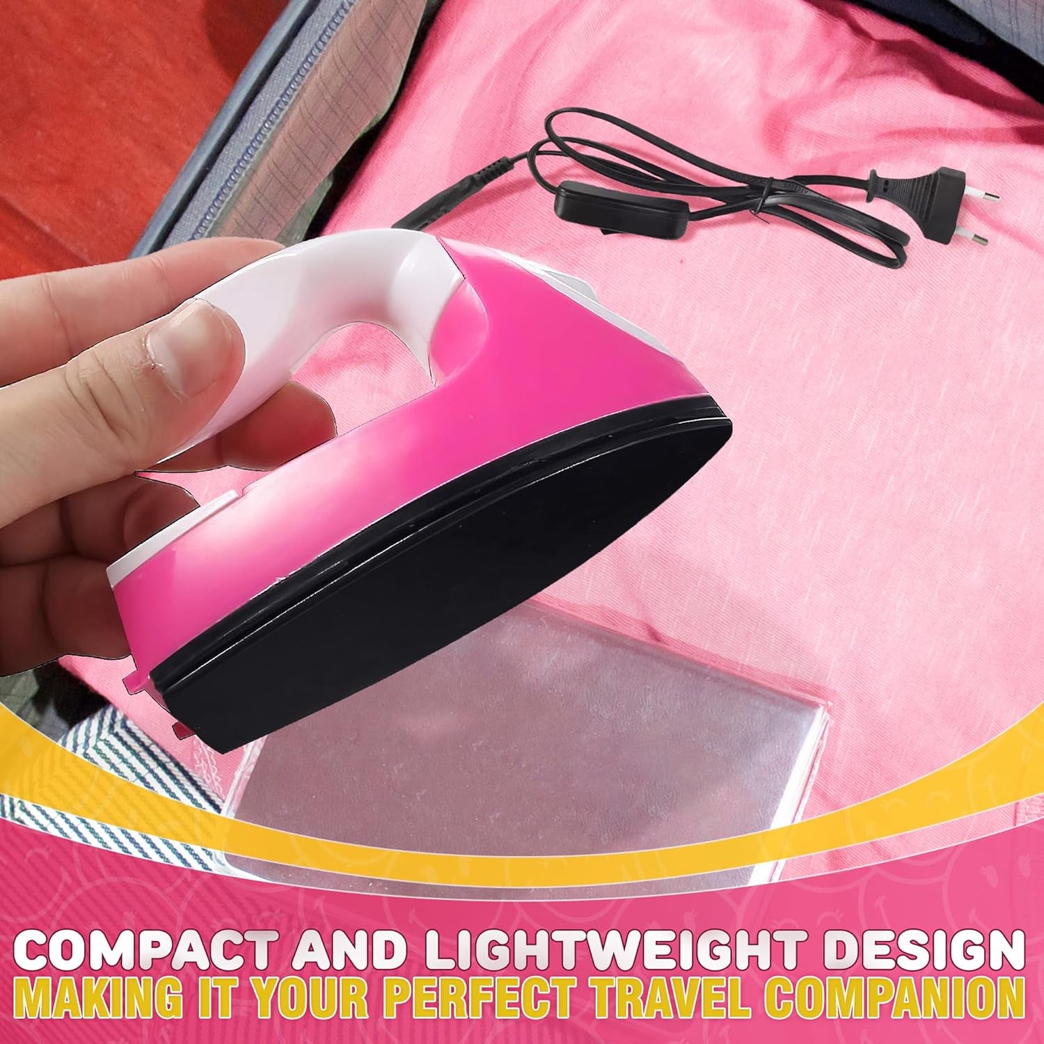 Mini Iron for Crafting - Small Iron for Crafts Small Travel Iron Mini Heat Press Iron Mini Iron for Clothes Mini Craft Iron Small Iron for Clothes - Mini Steam Iron for Clothes with Charging Base