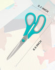 Scissors All Purpose,8.5'' Multipurpose Scissors Bulk 3-Pack,Stainless Steel Sharp Scissors for Office Home School Sewing Fabric Craft Supplies, Red