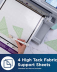 Scanncut High Tack Fabric Support Sheet CASTBL2, 4 Pieces 12" X 12" High Adhesive Sheets for Scanncut Mats, Use for Cutting Fabric Appliques, Quilting Pieces, Sewing Patterns and More