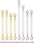 12Pcs Chain Extender Jewelry Necklace Lobster Clasps and Closures for Necklace Bracelet Jewelry Making Supplies