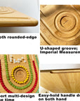 Combi Bamboo Beading Board with Zipper Storage Case, Imperial Measurements Marked Wood Bead Design Board for Bracelet, Necklace, Bead Mat for Jewelry Making Tray, 15.35 * 11.42 * 0.39"