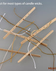 100Pcs Wooden Candle Wick Holders, Candle Wicks Centering Device, Candle Wick Bars, Wick Holders for Large & Multiwick Candles.