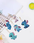 5 Pack Stitch Diamond Painting Kits Keychains,Diy 5D Full Drill Special Shape Rhinestone Painting Kit for Kids Beginners Adults,Stitch Paint by Number Diamond Dots Art Key Chain Gems Art Craft