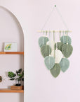 DIY Macrame Leaf Wall Hanging Beginners Macrame Kit Leaf Woven Tapestry Feather Wall Hanging DIY Macrame Kit for Adults Birthday Gift