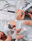 50 Pcs Jean Buttons Replacement No Sew, 17Mm Replacement Jeans Pants Buttons, Instant Adjustable Metal Snap Denim Buttons Replacement Kit for Pants Jeans Suspender Buttons, 10 Styles