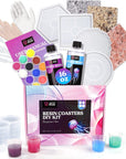 Epoxy Resin,Resin Coaster Molds Kit,16Oz Resin Starter Kit for Beginners,Include Epoxy Resin,Coaster Molds, and Mica Powder for Resin Casting, Ideal Christmas Gift Set