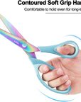 Craft Scissors, All Purpose Sharp Titanium Blade Shears, Comfortable Grips, School Scissors Set of 3 Pack, Ideal for Office, Home, Sewing, Fabric, Kitchen, Arts and DIY Supplies, 9.3"/8.5"/5.6", Blue