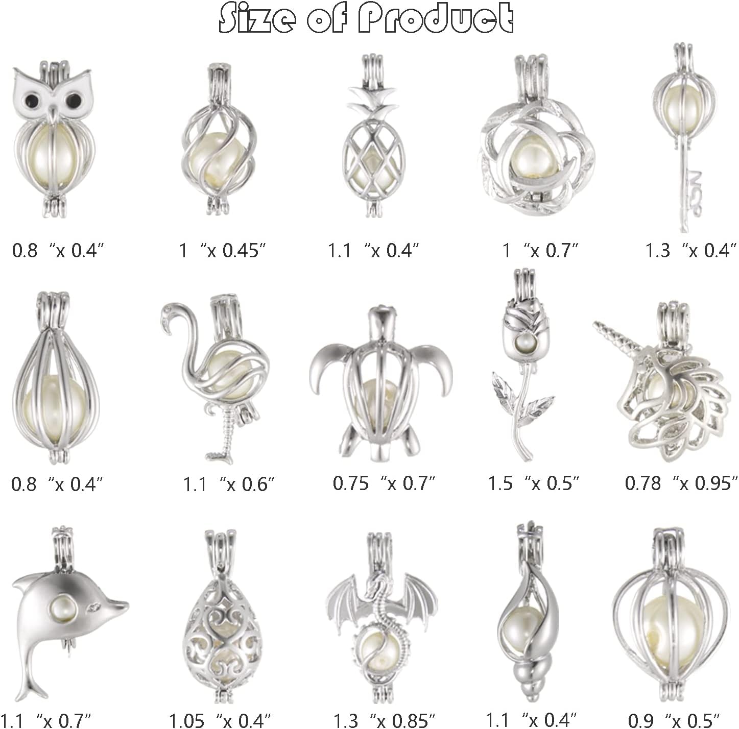 Pearl Bead Cages Pendants Necklace Charms for Adults Women DIY Jewelry Making Aromatherapy Diffuser Necklace Lockets Metal Charms for Crafts