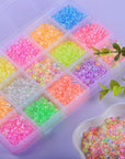 3000Pcs Uv Beads Color Changing Beads Glow Seed Beads 4Mm 6/0 Glass Beads Glow in the Dark Beads Luminous Seed Beads for Bracelets Jewelry Making DIY Crafts(4Mm, Multicolor)