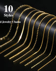 Gold Necklace Chains for Jewelry Making, 75.5 Feet 10 Rolls Jewelry Chains for DIY Necklace Bracelet Jewelry Making with Jump Rings/Lobster Clasps/Connectors