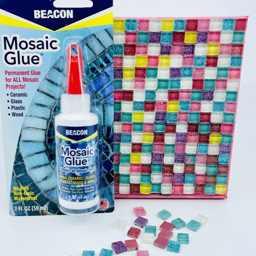 Mosaic Glue - Non-Toxic & Water Resistant, Ideal for All Tiles & Surfaces, 2-Ounce