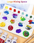 20 Well Watercolor Paint Tray Palette Pallet Acrylic Painting Mixing Plastic Artist Large Square Palette, 13 X 10 Inches, White, 1PCS