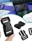 10 Set 1 Inch Buckles for Straps with 20 Pcs Tri-Glide Slide Clip, Quick Side Release Plastic Buckle Clip, Fit 1 Inch Wide Nylon Webbing Canvas Strap (Black)