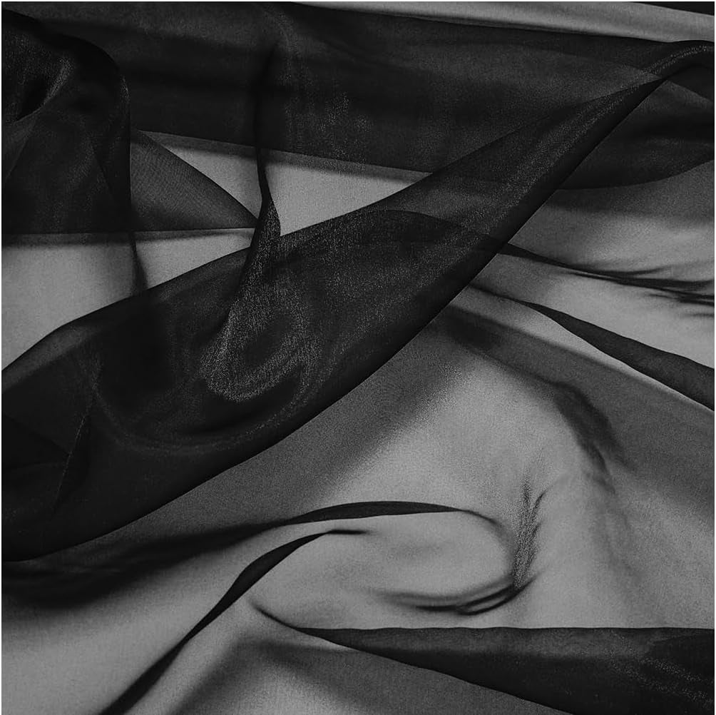 Pack of 25 Yards Long Bridal Solid Sheer Organza Fabric Bolt for Wedding Dress, Fashion, Crafts, Decorations, Backdrop, Christmas Craft Supplies, Silky Shiny Organza Fabrics 44” Wide- Dark Purple