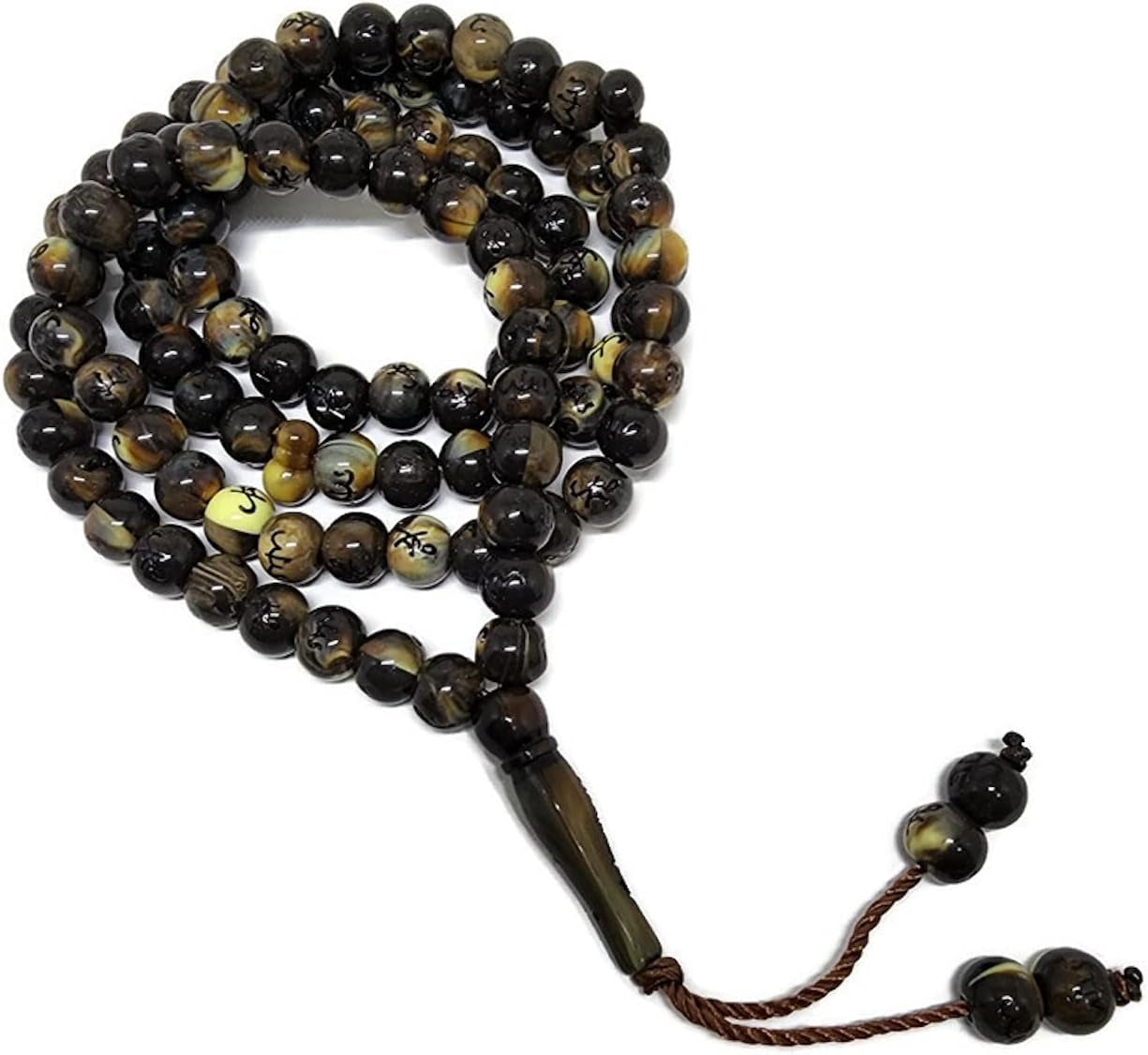 Muslim Tasbih 99 Beads AMN106 Islam Prayer Dhikr Beads with Allah Muhammad Names Engraved