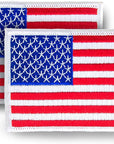 10Pack American Flag Patch, Iron on or Sew on Uniform Emblem, American Flag Morale Hook Patch (10)