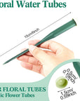270 Pcs Floral Water Tubes Plastic Green Floral Tubes with Rubber Caps Fresh Flower Water Tubes Flower Arrangements Supplies for Bouquet Stem Supplies, 6 Inches