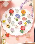 20 Pieces Flowers Enamel Pin Bulk for Backpack Cute Enamel Brooch Pins Set Floral Lapel Pins Cartoon Plants Backpack Pins for Women Men Girls DIY Badges Clothing Jacket Bags Gifts