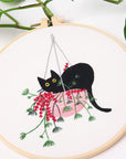4 Pcs of Embroidery Starter Kit with Patterns and Instructions, DIY Adult Beginner Cross Stitch Kits, Including 2 Plastic Embroidery Rings, 1 Pair of Scissors, Colored Threads and Needles