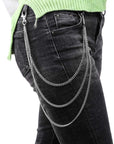 3Pcs Belt Chain, Pocket Chain, Chains for Wallet, Pants, Jeans, Goth Accessories for Eboy, Egirl, Men and Women