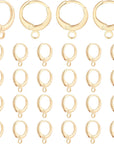 18K Gold Plated Huggie Hoop Earrings, 12Pcs Brass Stud Earring Findings Small Gold Hoop Jewelry Earrings Hooks with Loop for Women DIY Earring Crafts Making, Hole 1~2Mm