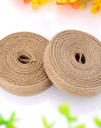 2 Rolls Natural Burlap Fabric Ribbon Wedding Events DIY Craft Ribbon Brown Rustic Ribbon for Floral Garland Scrapbook Wrapping Home Decor, 10 Meters Each Roll