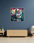 5D Wolf Diamond Painting Kits for Adults-Animal Diamond Art Kits for Beginners, Full round Drill Gem Art Wolf Kits for Adults for Gift Home Wall Decor(13.8X13.8Inch)