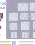 Resin Earring Mold, 171 Pcs Resin Jewelry Molds Making Kit with 11 Pack Variety Shape Resin Molds Silicone, Earring Molds for Epoxy Resin, Pendant, Earrings, Necklace, Keychains