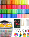 Polymer Clay 50 Colors, Oven Bake Clay for Kids, Sculpey Clay Kit with DIY Kits for Adults, Modeling Clay for Earring Makeing, Jewelry Making