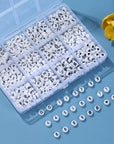 500Pcs 0-9 Acrylic Number Beads in 12 Grid Box round Beads for Bracelets Neckless Friendship Jewelry DIY Making (4X7Mm Box, White)