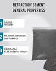5 Pound Refractory Cement – 3000F Rated - High Temperature Refractory Coating for Ceramic Fiber Blanket Lining in Forge, Kiln, Smelting Furnace
