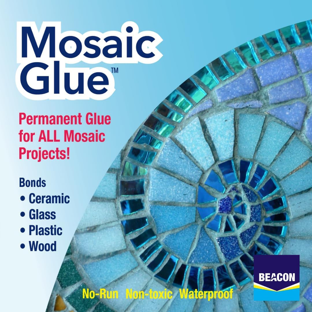 Mosaic Glue - Non-Toxic & Water Resistant, Ideal for All Tiles & Surfaces, 2-Ounce