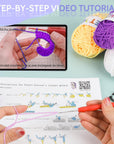 6Pcs Crochet Starter Kit Beginner for Adults - Knitting Kit for Adults and Kids Beginners - Amigurumi Crocheting Animals Kits with Step-By-Step Video Tutorials Dinosaur, Rainbow Bee, Unicorn