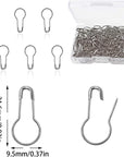 100Pcs 21Mm/0.8 Inch Small Metal Gourd Safety Pins Bulb Pin for Knitting Stitch Markers, Sewing Clothing DIY Craft Making (Silver)