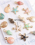 20Pcs Mixed Alloy Metal Shell Pendant Conch Starfish Charms for Jewelry Making Fit DIY Handmade Earring Necklace