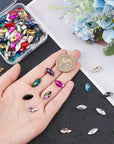 128 Pcs 16 Colors Pointback Horse Eye Shaped Gem Stones 0.6X0.3 Inch Glass Rhinestones Gems Jewels Embelishments with Silver Plated Back Crystals Rhinestones for Crafts Jewelry Making