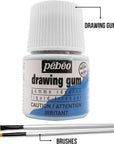 Pebeo Drawing Gum Made in France - Masking Fluid for Watercolor Painting and Various Art Projects - Bundled with Applicator Brush Set