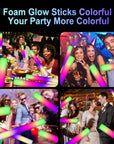Foam Glow Sticks 110Pcs Led Foam Sticks with 3 Modes Flashing Changing,Glow in the Dark Party Supplies Wedding Halloween Thanksgiving Christmas (110)