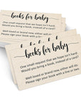 Books for Baby Cards (Set of 50) 3.5 X 2 Baby Shower Insert for Invitations, Business Card Size, Book Instead of Card Request Gift, Small Rustic Kraft Tan - Made in USA