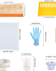 42 Pieces Screen Printing Kit with Instructions, Include 2 Pieces Wood Silk Screen Printing Frames, 5 Colors Fine Glitter, Screen Printing Squeegee, and Waterproof Transparency Films