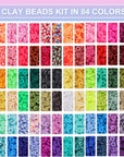 14700Pcs, Clay Beads for Bracelet Making Kit, 84 Colors Flat round Polymer Clay Heishi Spacer Beads for DIY Crafts Necklace Jewelry Making Gifts