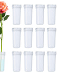 Floral Water Tubes 1.6 Inch Plastic Water Tubes for Floral Flower Vials with Caps for Flower Arrangement Decoration (Clear, 20 Pcs)