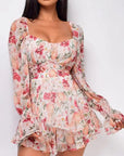 Square Collar Backless Romper