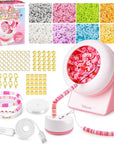 Bead Spinner with Clay Beads, Gift Beading Set for Girls, 2112Pcs Bracelet Making Kit with Electric Bead Spinner for Jewelry Making, Automatic Bracelet Maker for Making Friendship Bracelets