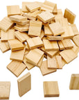 100 Pcs Wood Blank Letter Tiles, 0.8 X 0.7 Inch Unfinished Blank Wood Squares for DIY Craft, Decoration, Laser Engraving Carving
