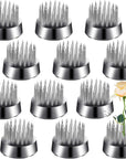 12 Pcs Flower Frog Holder 0.92 Inch Mini Floral round Flower Arranger Fixed Flower Pin Holder Tool Floral Arrangement Pin Holder Japanese Flower Holder Plant Fixation(Gold)