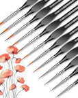 Detail Paint Brushes, Miniature Paint Brushes, 12PC Fine Detail Paint Brush Set, Mini Small Painting Brushes for Art, Crafts, Acrylic, Watercolor, Oil, Model, Face, Warhammer 40K