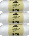 Bulk Buy: Simply Soft Yarn Solids (3-Pack) White
